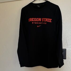 Nike Black Crewneck Sweatshirt with Orange Oregon State Gymnastics Logo
